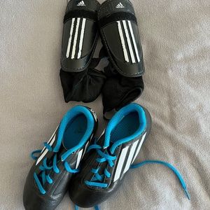 Adidas Boys Soccer cleats with shin guards